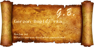 Gerzon Boglárka névjegykártya